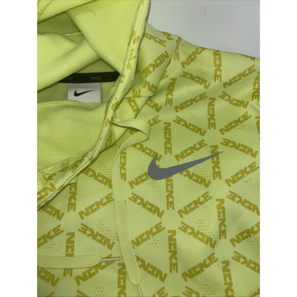 Nike Men's Therma B Yellow All Over Print Fleece Hoodie (DD1760-060) Size Large - Picture 2 of 9
